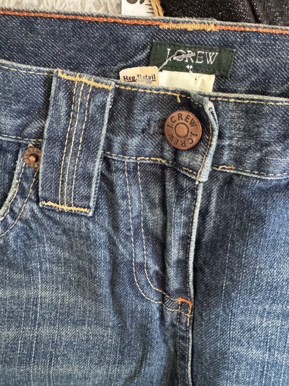 J.Crew Distressed Denim Mini Skirt 29 Frayed Hem Casual Retro Beach Boho - Picture 7 of 12